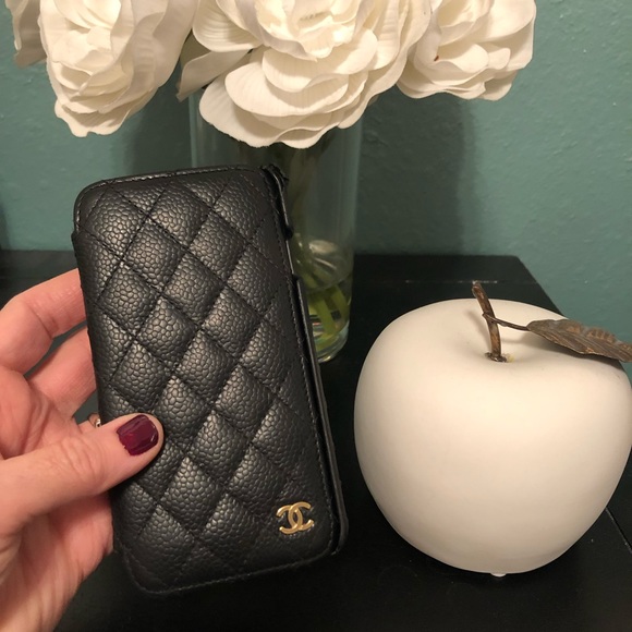 CHANEL Accessories - Authentic CHANEL Caviar Leather iPhone 6 Case